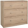 Commode OREGON 3 Tiroirs - Décor chene - L 72 x P 30 x H 68 cm