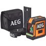 AEG - Niveau laser croix, portée 20 m, laser vert, 2 lignes, avec 1 adaptateur, 2 piles AA, 1 pochette de rangement - CLG220-B