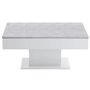 Table Basse - Bout de canapé -  mélamine Gris Béton et Blanc L100 x H46,1 x P65 cm