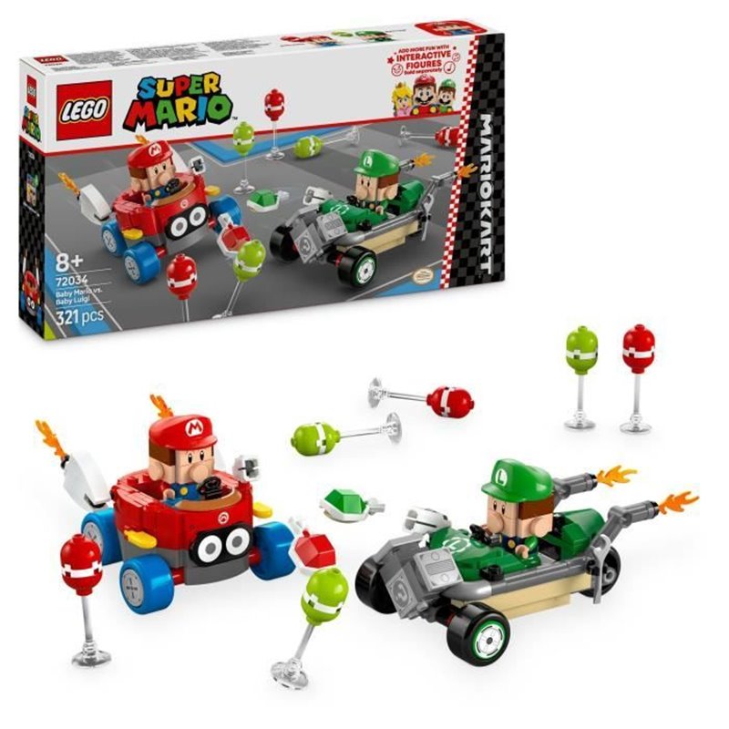 LEGO Super Mario 72034 Mario Kart Bébé Mario contre Bébé Luigi - Cadeau Nintendo