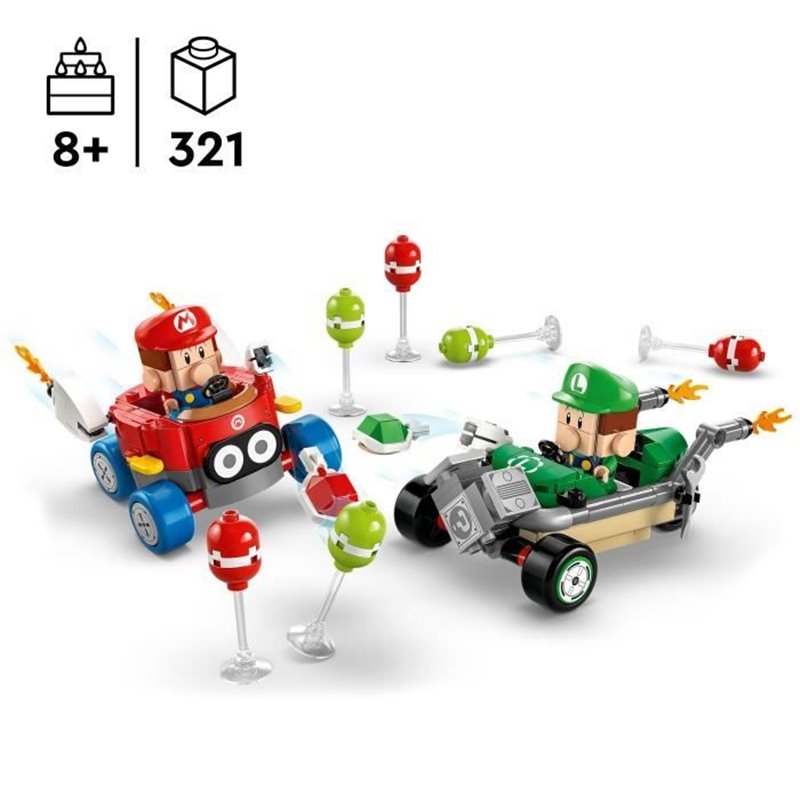 Image secondaire de LEGO Super Mario 72034 Mario Kart Bébé Mario contre Bébé Luigi - Cadeau Nintendo