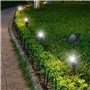 Quatre spots solaires 4 en 1 a piquer ou a fixer - LUMISKY - ROUNDY - H27 cm - LED blanc froid