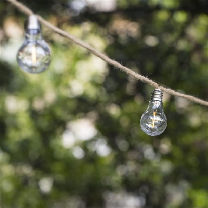 Image secondaire de Guirlande lumineuse solaire - LUMISKY - FANTASY CORD SOLAR - 7.50 m - Corde 10 ampoules transparentes - LED blanc chaud