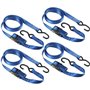 Kit de 4 Sangles d'arrimage - MASTER LOCK - 4367EURDAT - Avec crochets et cliquet - 5m x 25mm - Bleu