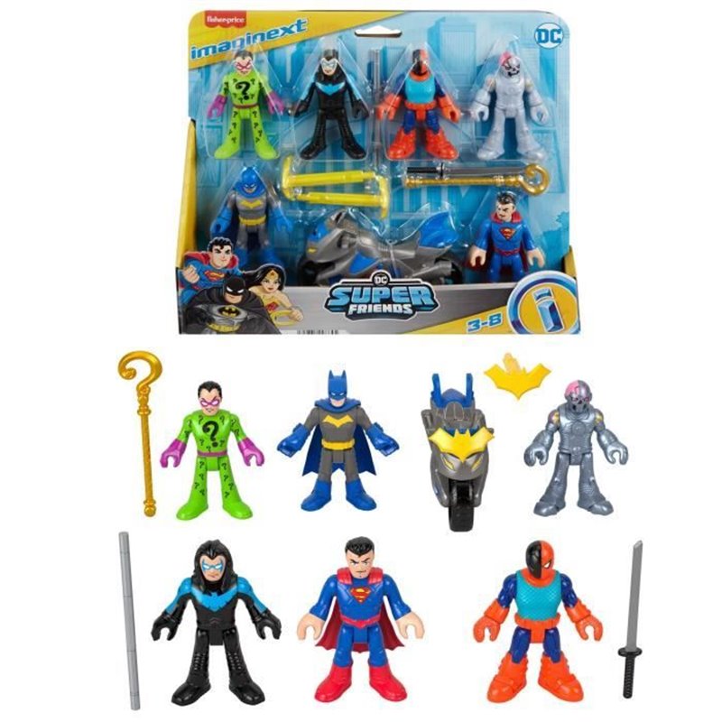 Imaginext-DC Super Friends-Coffret de figurines Deluxe avec 9 ?l?ments - Imaginext - HXF94