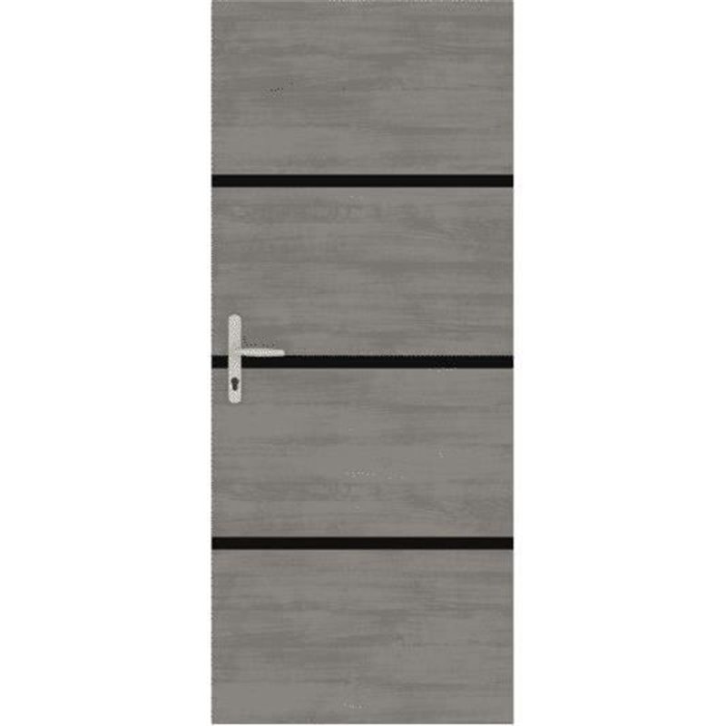 Kit de Rénovation pour Porte Intérieure - NORDLINGER PRO - 4 Feuilles 85 x 50 cm & 3 Profils Noirs 85 x 2 cm - Gris Agate