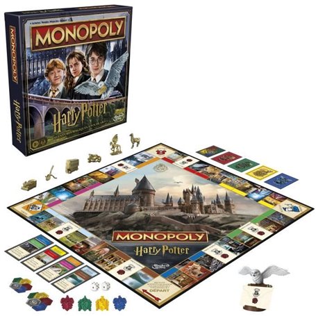 Monopoly édition Harry Potter, Jeu de société de plateau, Aventures magiques a Poudlard, des 8 ans, 2 a 6 joueurs