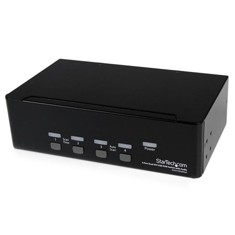 Image secondaire de StarTech.com Switch KVM USB 2 Ecrans DVI pour 4 Ordinateurs avec Audio - Commutateur KVM