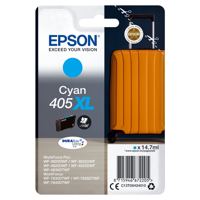 Image secondaire de Epson Singlepack Cyan 405XL DURABrite Ultra Ink