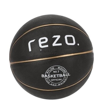 Ballon de basket - REZO - Caoutchouc - Taille 7 - Or - Prise ferme