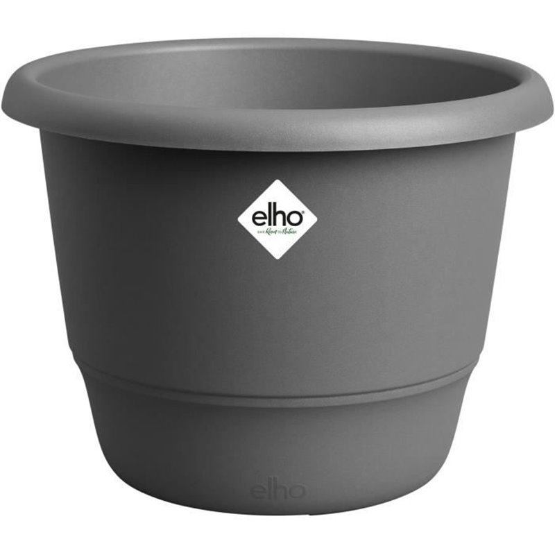 Pot de fleurs - ELHO - Amiga Rond 30 - Noir - L 30 x B 29.5 x H 22 cm - Extérieur - 100% recyclé