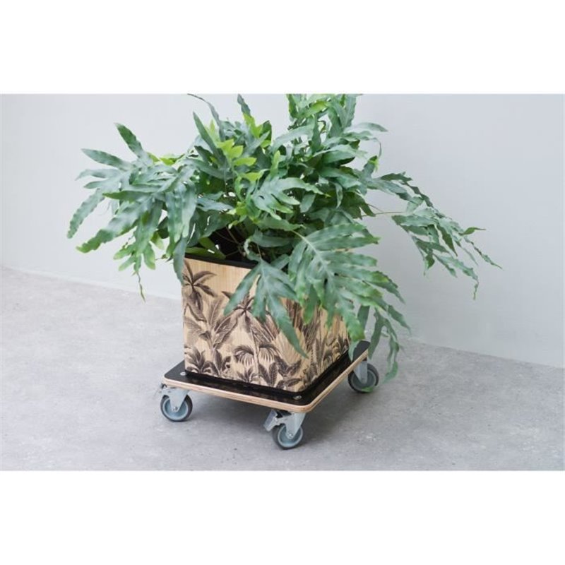 Image secondaire de Nature Chariot a plantes carré 38x38 cm noir bois 446407