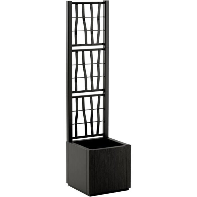 Bac a fleur - ETHICA - Graphite - Carré avec treillis - 38 L - STEFANPLAST