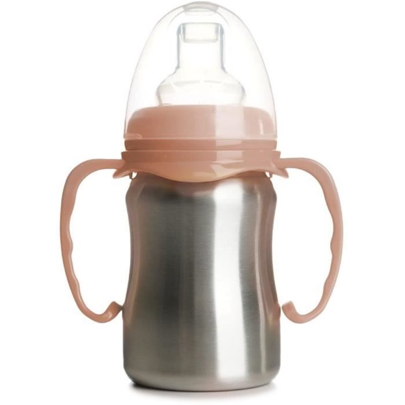 Tasse d'apprentissage - THERMOBABY - Inox - 180 ml - Pêche - Ergonomique et anti-fuites