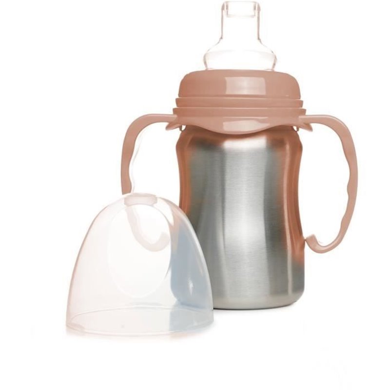 Image secondaire de Tasse d'apprentissage - THERMOBABY - Inox - 180 ml - Pêche - Ergonomique et anti-fuites
