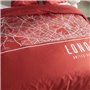Parure de lit - TODAY - JAVA - 2 personnes - 240x220 cm - Coton - Imprimé London - Rouge