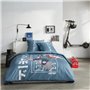 Parure de lit - TODAY - JAVA - 2 personnes - 240x220 cm - Coton - Imprimé Japan - Bleu