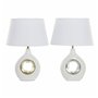 Lampe de bureau DKD Home Decor Blanc Argent Polyester Porcelaine 220 V Doré 50 W (2 pcs) (31 x 21 x 45 cm)