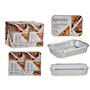 Lot de plateaux pour aliments Kinvara 82176 Argenté Aluminium 2,3 L 21 x 6 x 30,5 cm (12 Unités)