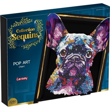 Kit loisir créatif - LANSAY - Collection Sequins - Pop art chien - Des 14 ans