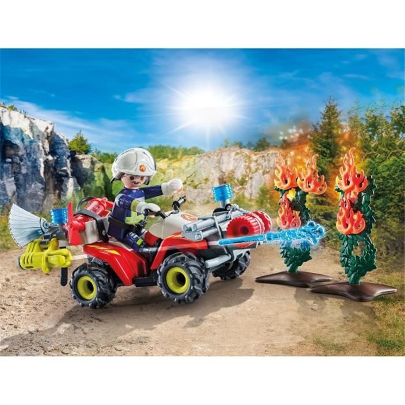 Image secondaire de PLAYMOBIL 71825 Pompier avec quad et arbustes enflammés