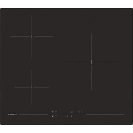 Table de cuisson vitrocéramique - ROSIERES - 3 feux - 5500 W - Commandes tactiles - 59 x 52 cm - RKD73CT