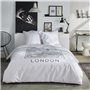 Parure de lit - TODAY - JAVA - 2 personnes - 240x220 cm - Coton - Imprimé London - Blanc