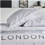 Parure de lit - TODAY - JAVA - 2 personnes - 240x220 cm - Coton - Imprimé London - Blanc