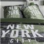 Parure de lit - TODAY - JAVA - 2 personnes - 240x220 cm - Coton - Imprimé New York - Vert