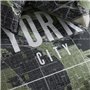 Parure de lit - TODAY - JAVA - 2 personnes - 240x220 cm - Coton - Imprimé New York - Vert