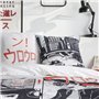 Parure de lit - TODAY - JAVA - 2 personnes - 240x220 cm - Coton - Imprimé Manga - Blanc