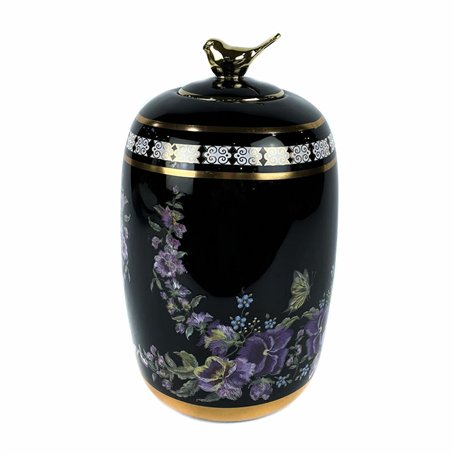 Vase DKD Home Decor Porcelaine Noir Shabby Chic (14 x 14 x 24 cm)