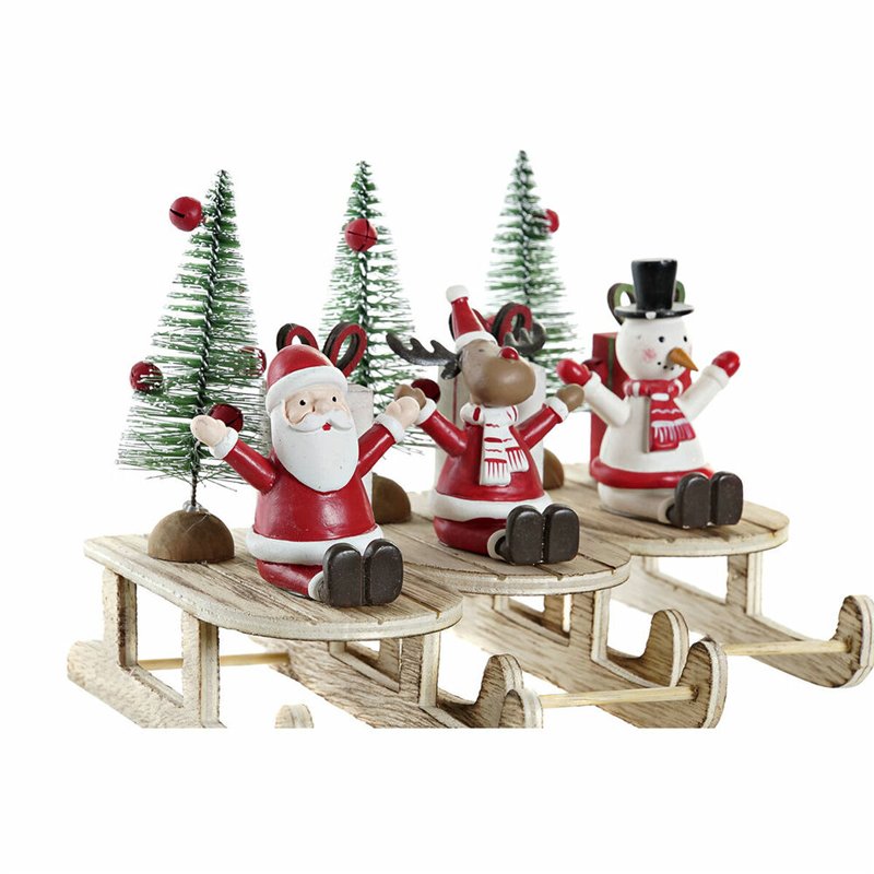 Image secondaire de Décorations de Noël DKD Home Decor Bois Père Noël (14 x 6 x 13 cm) (3 pcs)