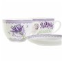 Tasse avec sous-tasse DKD Home Decor Lavande (220 ml) (2 pcs)