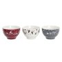 Bol DKD Home Decor Porcelaine Rouge Gris Blanc Renne (500 ml) (3 Unités)