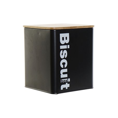 Boîte en métal DKD Home Decor Noir Bambou Loft