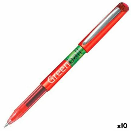stylo à encre liquide Pilot Green-Ball Rouge (10 Unités)