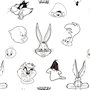 Housse de Couette Looney Tunes Looney B&W Blanc black 140 x 200 cm