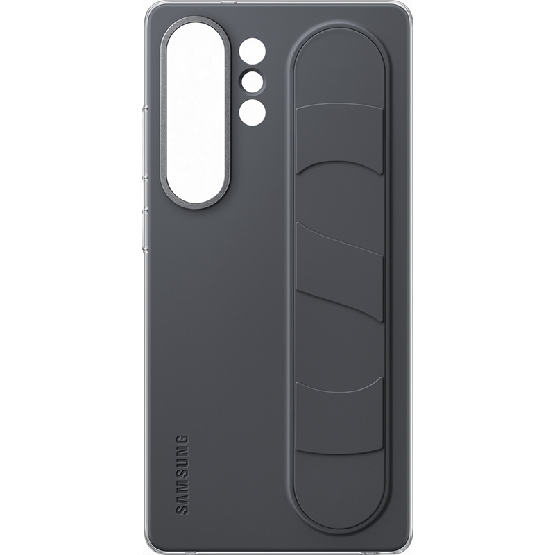 Image secondaire de Coque Samsung Galaxy S25 Ultra Silicone Grip avec Lanière Fonction Stand Noire Samsung