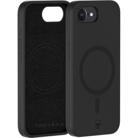 Coque renforcée MagSafe iPhone 16e SILICONE 2m Noire + Garantie à vie Force Case