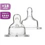 Dodie Biberon Sensation+ Anti-Coliques Tétine Plate Col Large Débit Spécial +18m 2 tétines