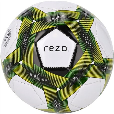 Ballon de football - REZO - PVC - Taille 4 - Jaune bicolore - Résistant