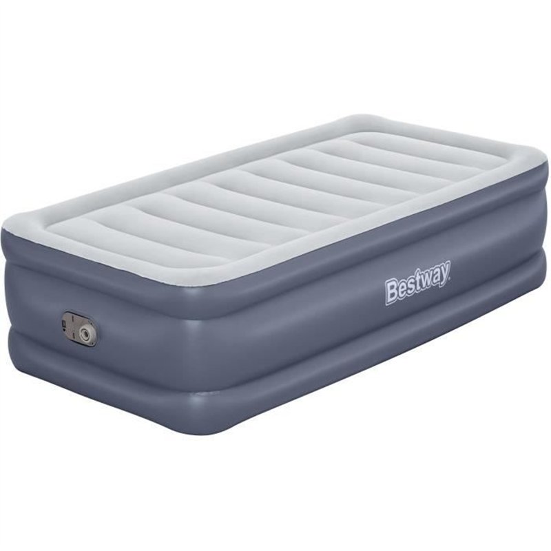 Lit gonflable - BESTWAY - 6713G - Tritech - 1 place, 191 x 97 x 51 cm, pompe électrique intégrée, cadre de lit