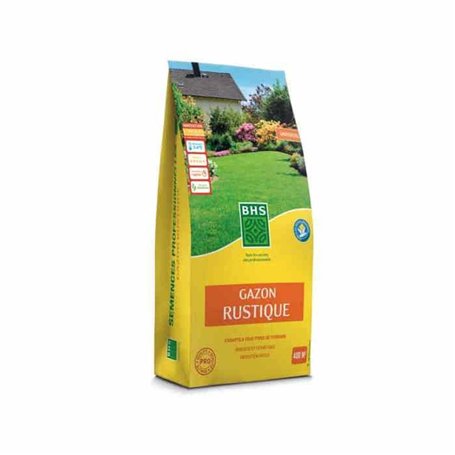 Gazon rustique - BHS - Boîte de 3 kg - Résistant aux conditions climatiques difficiles - Soleil - Rouge