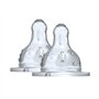 Dodie Biberon Initiation+ Anti-Coliques 3 Vitesses Tétine Ronde Col Large Débit 1 +0m 2 tétines