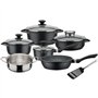 Set 10 pcs batterie de cuisine - GSW - GOURMET GRANIT - Fonte d'aluminium - Induction