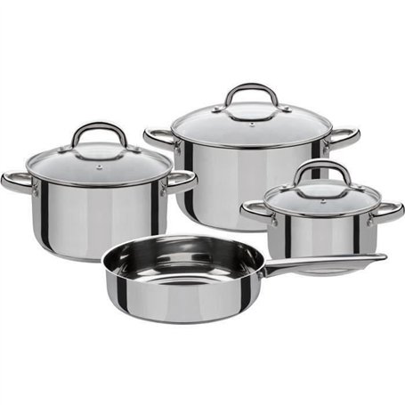 Set 4 pcs batterie de cuisine - GSW - MONTREAL - Induction - Acier inoxydable