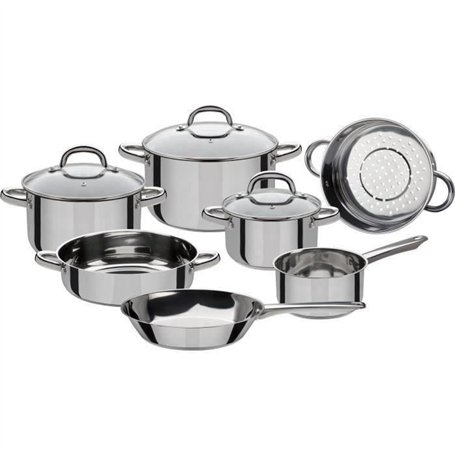 Set 10 pcs batterie de cuisine - GSW - MONTREAL - Induction - Acier inoxydable
