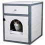 KERBL - Maison de toilette pour chat - 58 x 45 x 60 cm- IDA - Blanc/bleu -