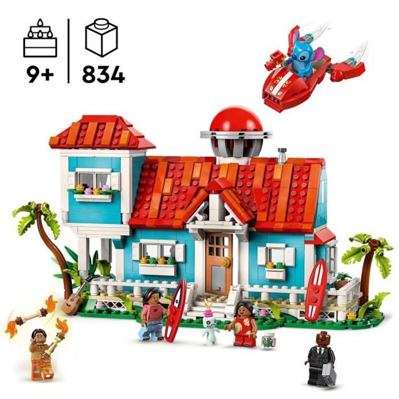 Image secondaire de LEGO | Disney La Maison sur la Plage de Lilo et Stitch, Jeu de Construction pour les Enfants et les Fans 43268